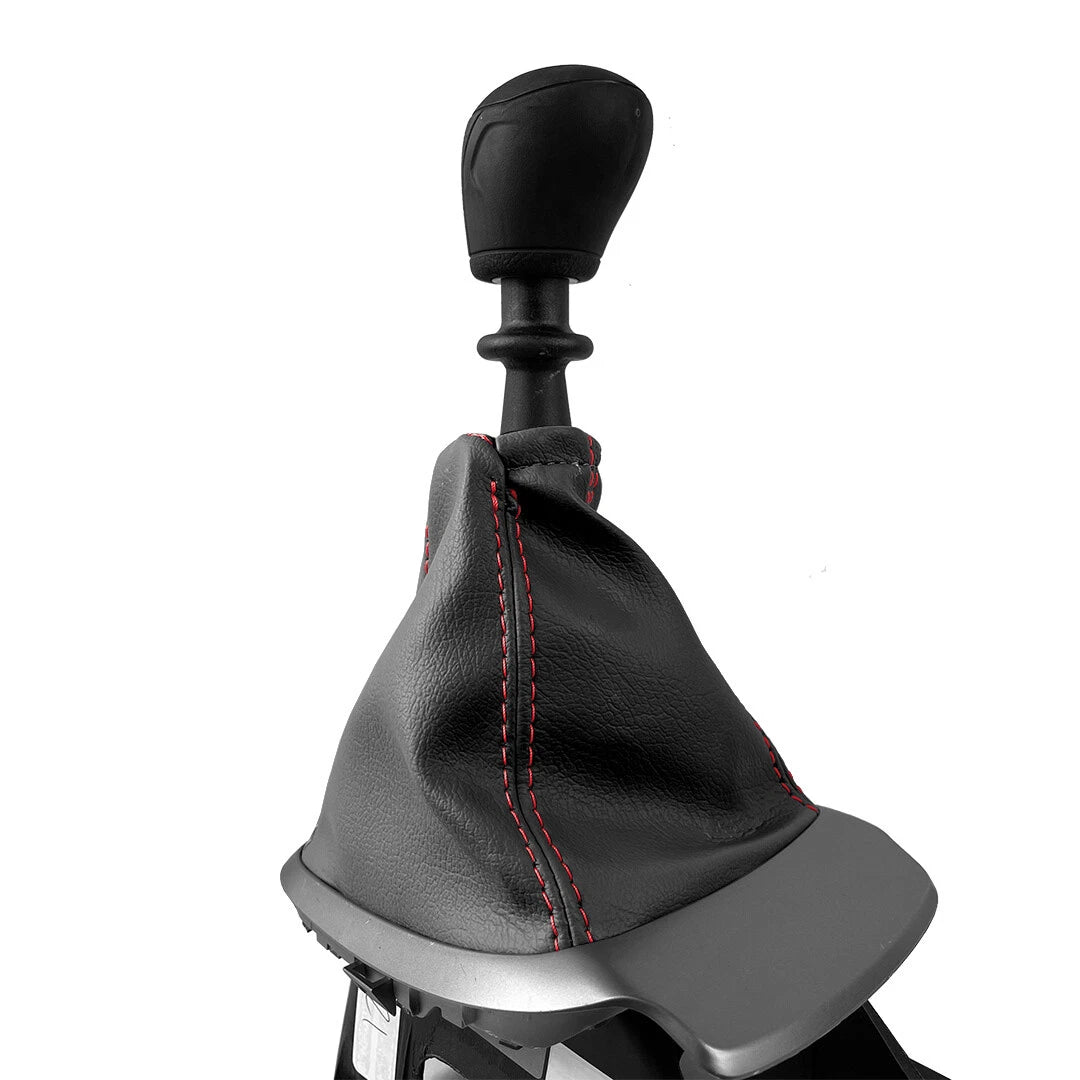 Leather Manual Shift Boot for Chevrolet Sonic (2012–2016) Red Stitch