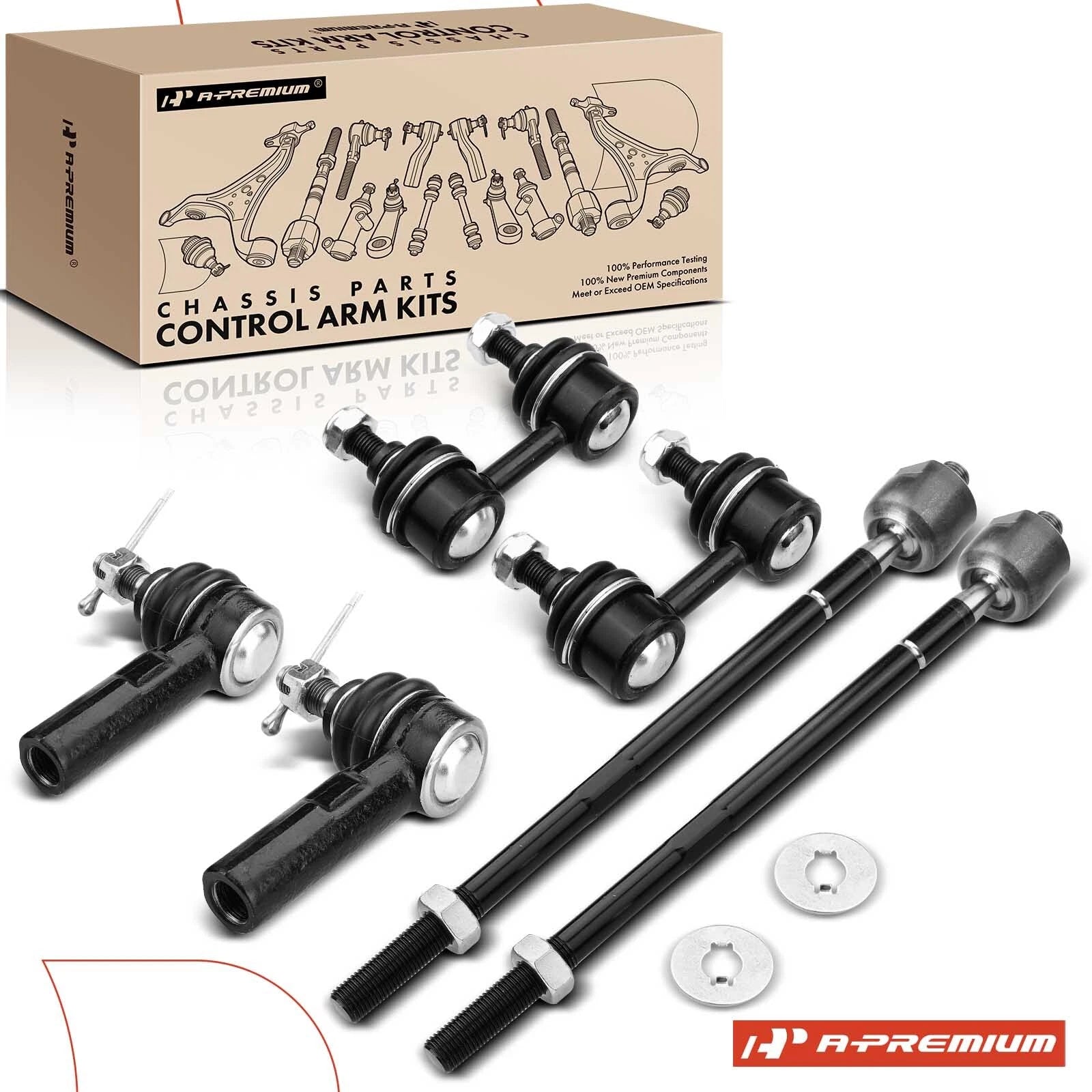6x Front Sway Bar Link and Tie Rod End for Toyota RAV4 (1996-2000)