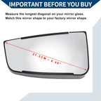 Lower Left Side Mirror Glass Replacement for Chevy (Non-Heated)