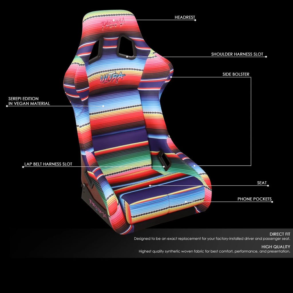 NRG FRP-302-Mexicali Fixed Back Bucket Racing Seat for Universal Fit (2010–2023)