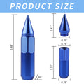 20pcs Arrow Style Blue Spiked Racing Wheel Lug Nuts M12 x 1.5mm