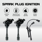 2 Ignition Coils + Spark Plug Wires for Mitsubishi Eclipse Lancer Galant (1995–2005)
