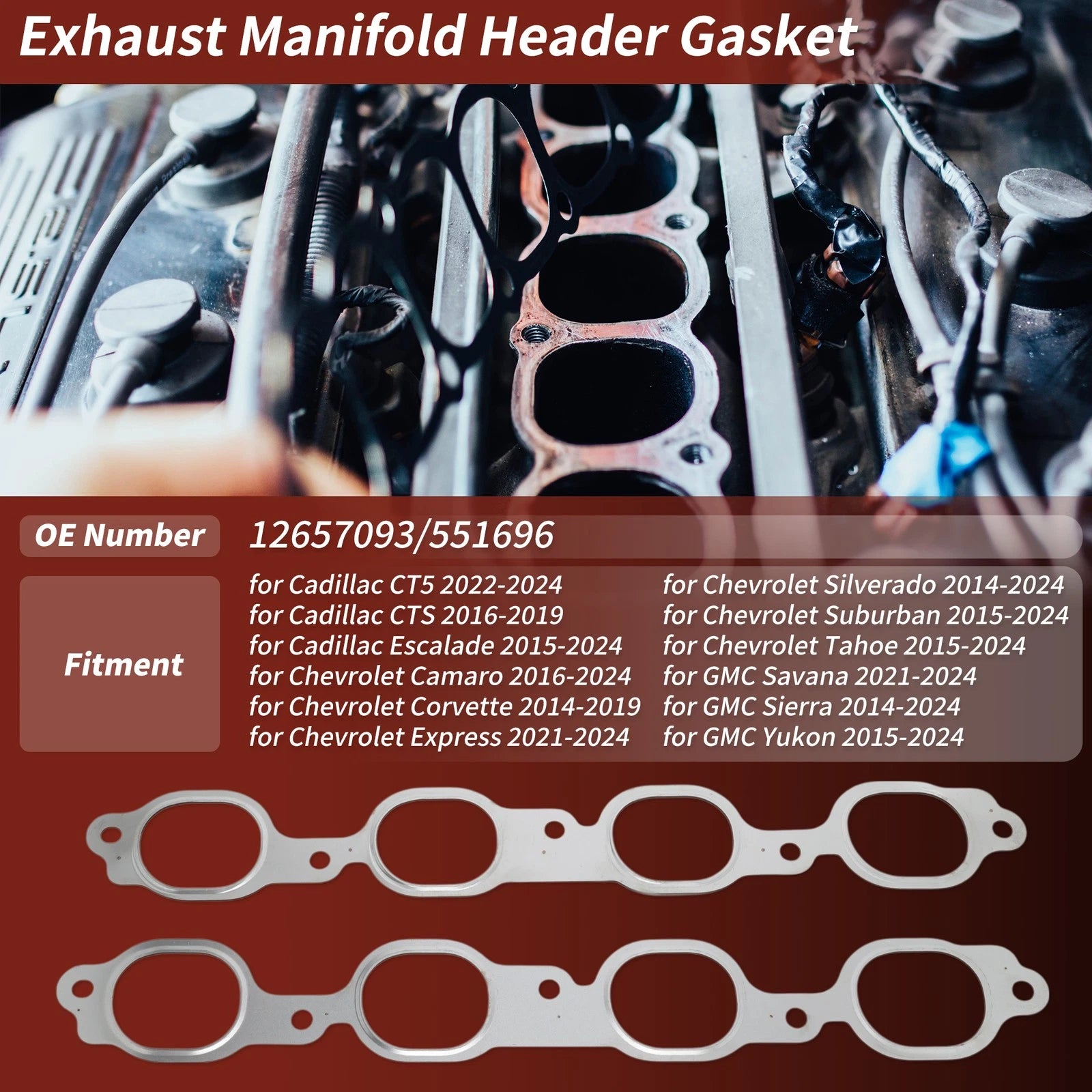 Exhaust Gasket Seal for Cadillac Chevy GMC (No. 12657093)