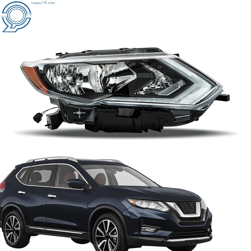 Headlight for Nissan Rogue (2017-2019) Halogen LED DRL Passenger Side