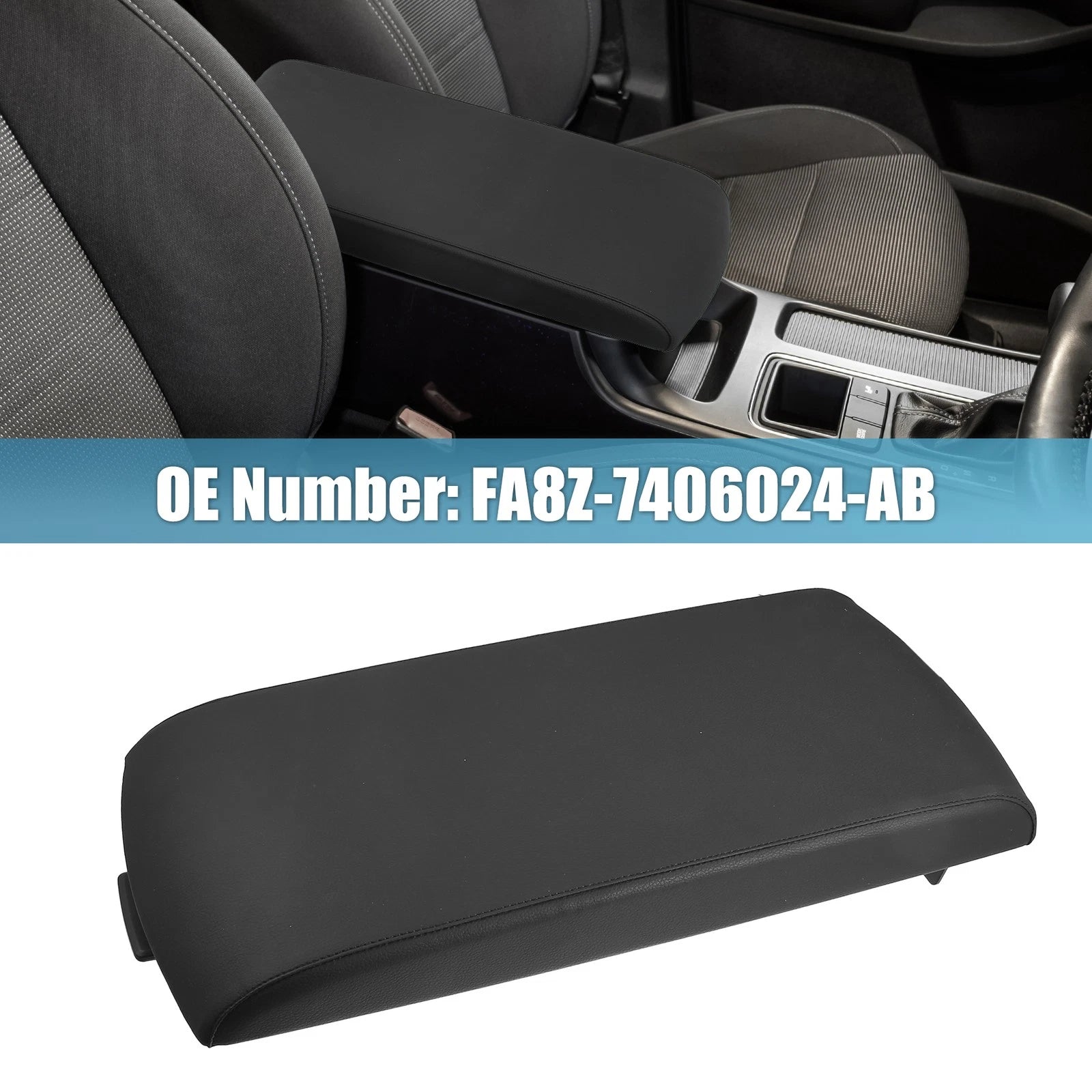 Center Console Lid for Ford Flex (2013–2017) FA8Z-7406024-AB Black