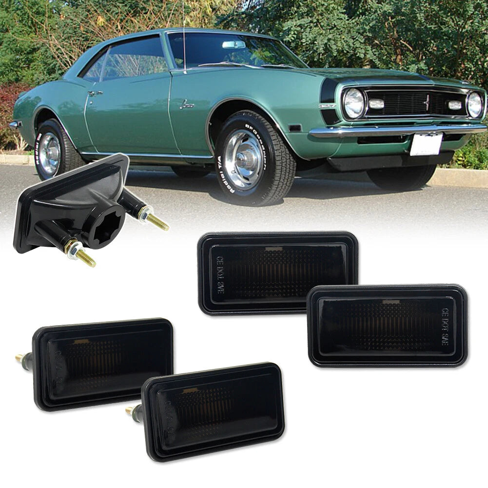 Set of 4 Smoke Side Marker Lights for 1968-1969 Camaro Impala Nova Corvette