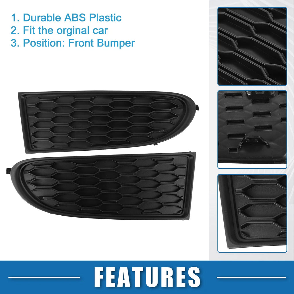 Set of 2 Front Fog Light Cover Grilles for Dodge Journey (2011–2020) Black