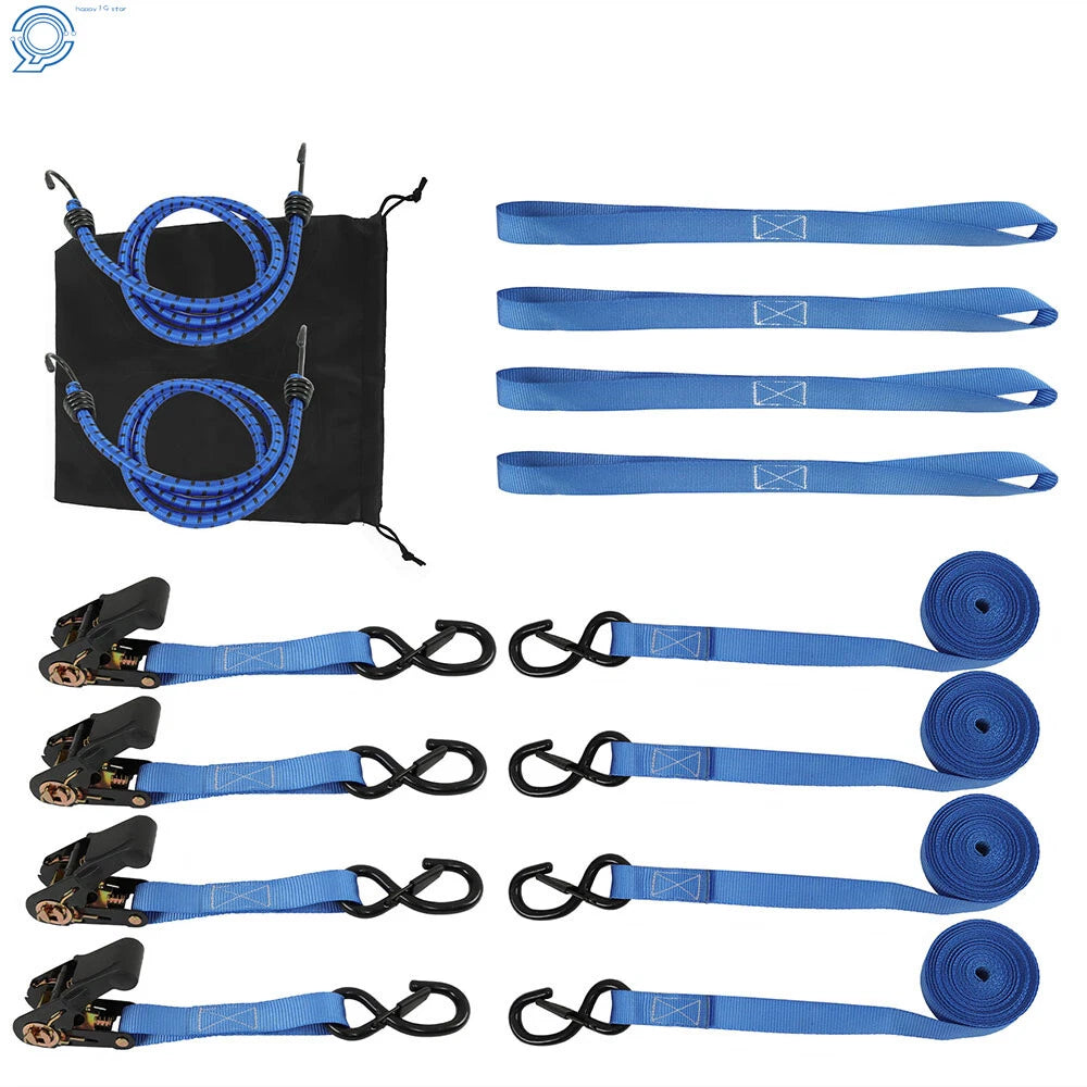 Set of 4 Ratchet Tie Down Straps 15 FT for C4