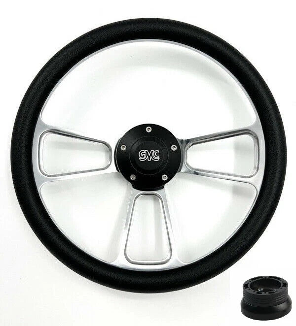 14 Inch Polished Steering Wheel for Universal Cars (Universal Fit)