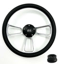 14 Inch Polished Steering Wheel for Universal Cars (Universal Fit)