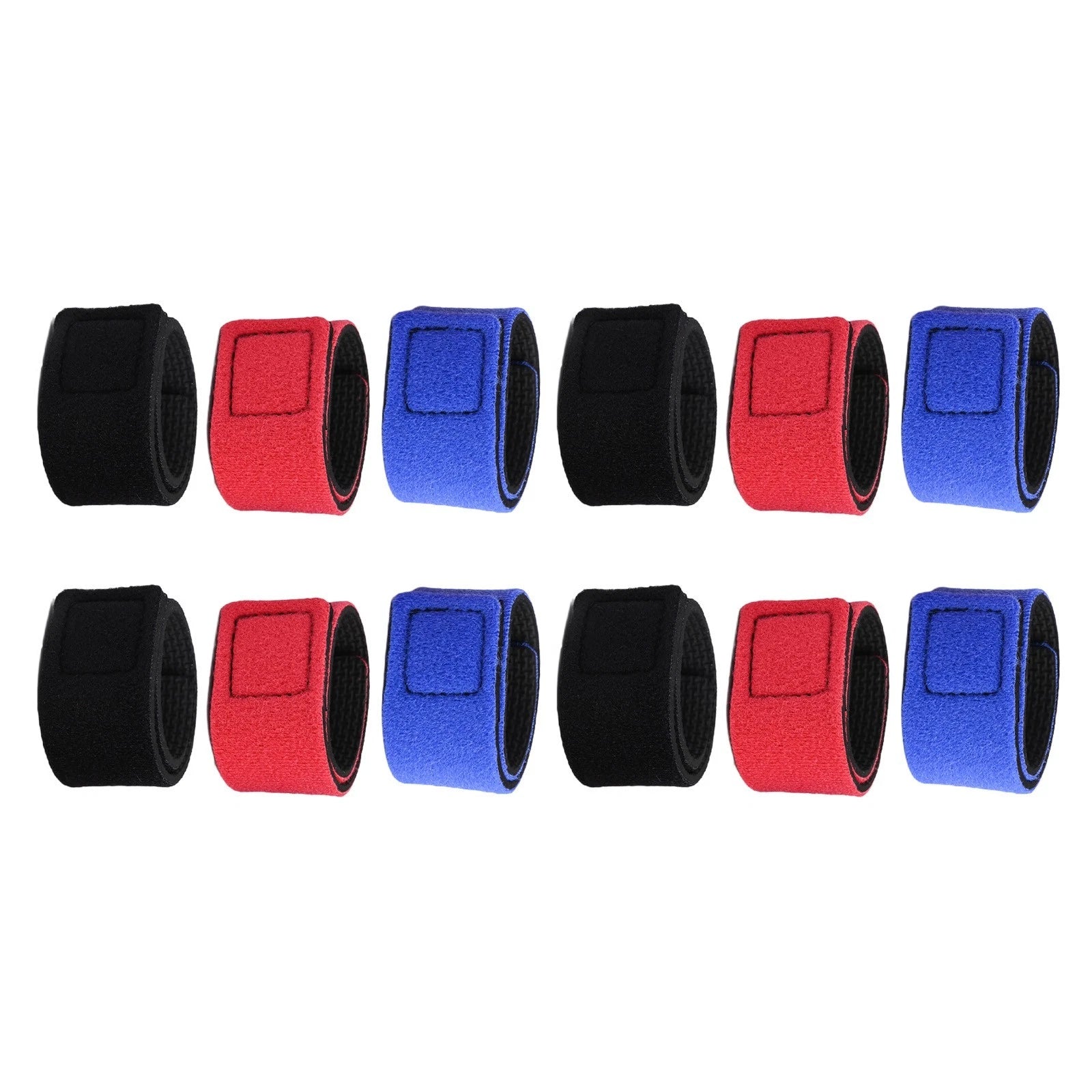 Set of 12 Neoprene Fishing Rod Straps with Self-Attaching Tab
