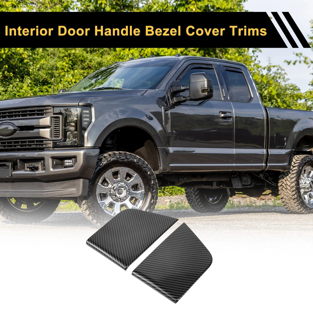1 Pair Carbon Fiber Inside Door Handle Cover for Ford F-150 (2021–2024)