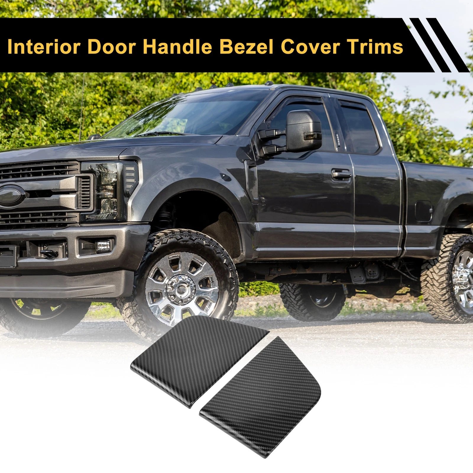 1 Pair Carbon Fiber Inside Door Handle Cover for Ford F-150 (2021–2024)