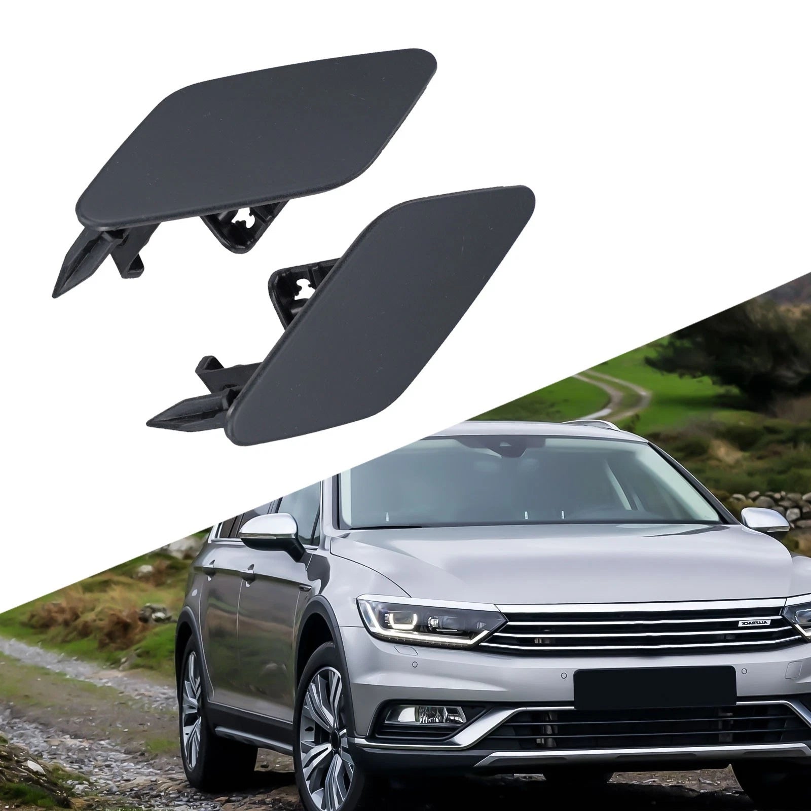 Headlight Washer Cover Pair 3G0807937 3G0807938 for Volkswagen Passat (2015–2022)