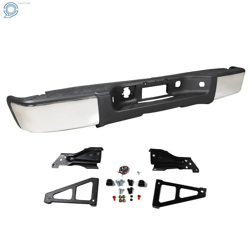 Chrome Rear Step Bumper for Chevy Silverado Sierra 1500 (2007-2013)