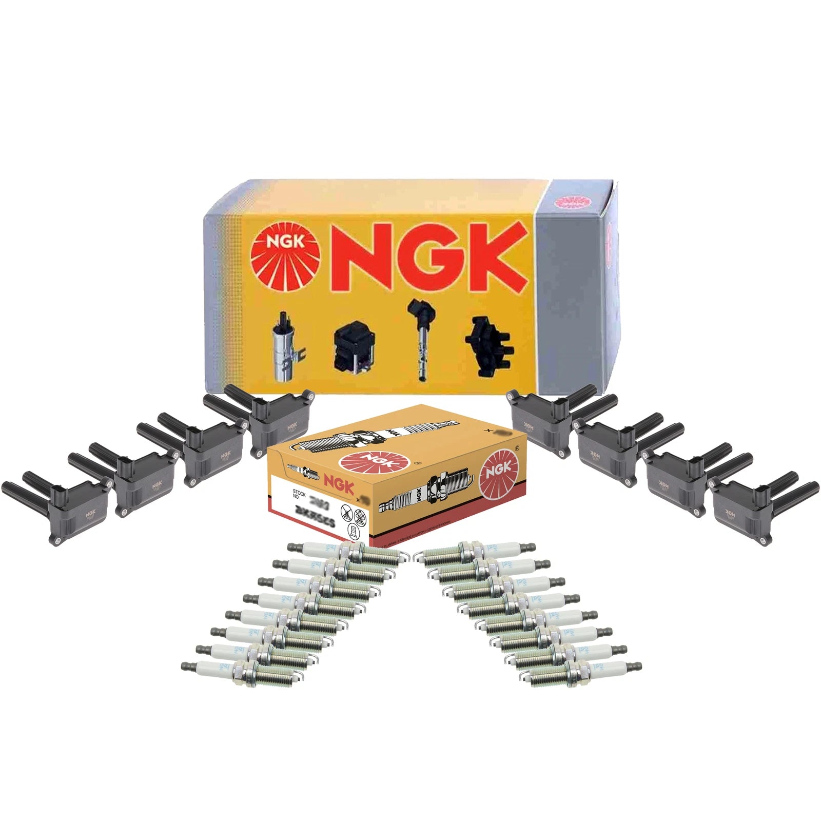 Set of 8 Ignition Coils & 16 Spark Plugs for Chrysler Dodge Jeep Ram