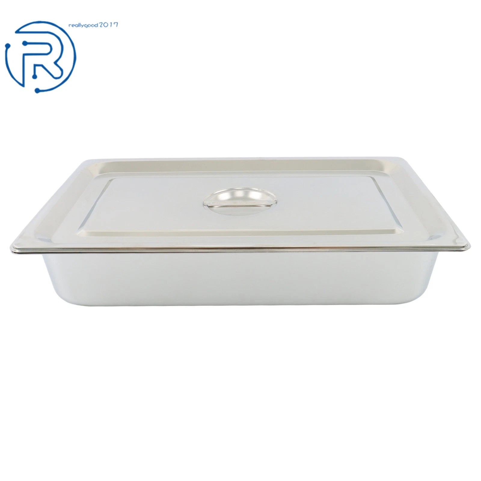 Set of 4 Full Size Hotel Pans 4" Deep with Lids Stainless Steel