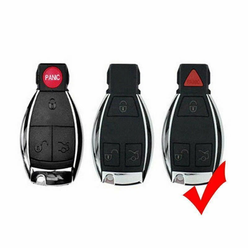 2X Red & Silver TPU Full Key Shell Case for Mercedes-Benz A B C SLK (2000-2015)