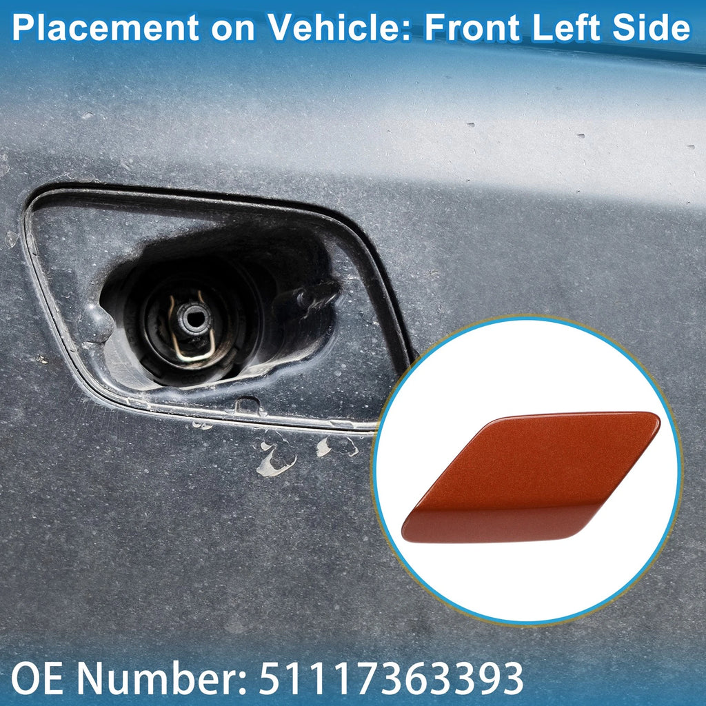 Front Left Washer Nozzle Cover Cap No. 51117363393 for BMW 428i (2014–2016) Red