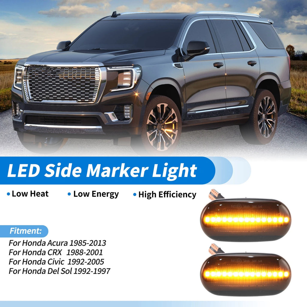 2X LED Side Fender Marker Light for Honda Acura (1985–2013)