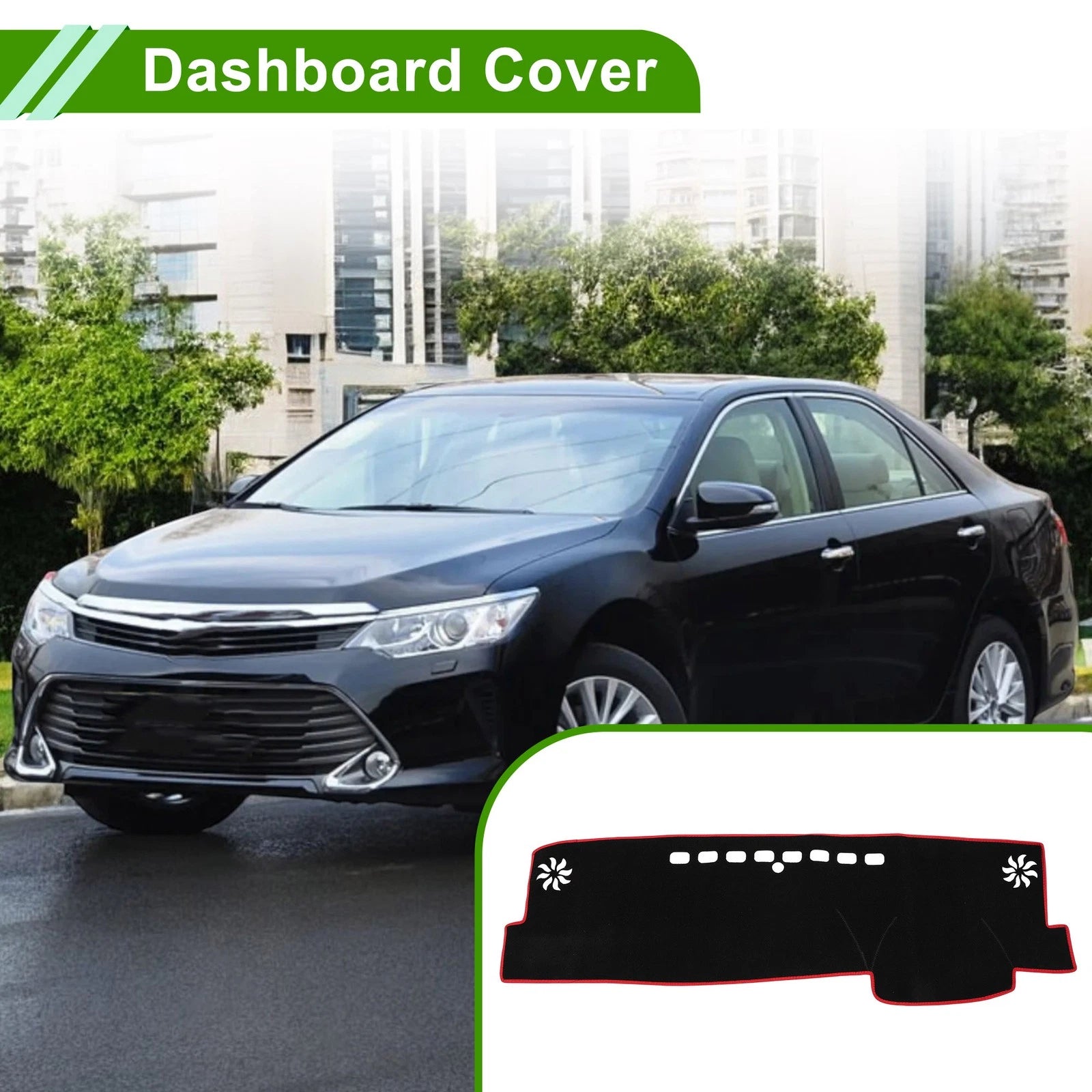 Dashboard Cover for Toyota Camry XV70 (2018–2023) Black Red Polyester