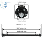5 Lug Trailer Axle for 61" Hub Face (3.5K Capacity)