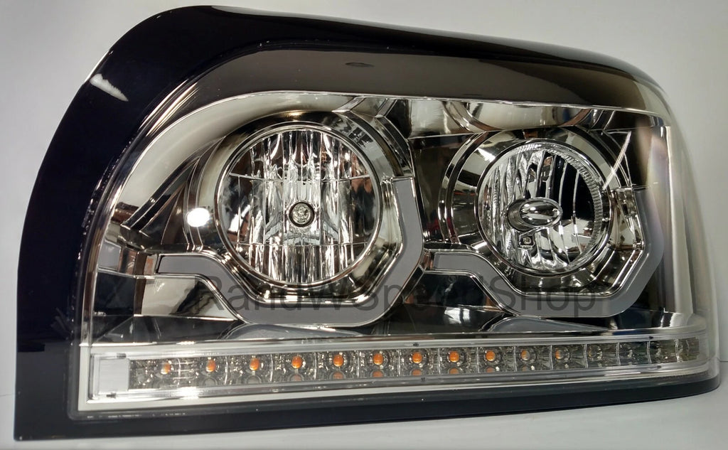 Passenger Chrome Headlight With LED Turn Signal and Bar for Freightliner Century (2008–2017)