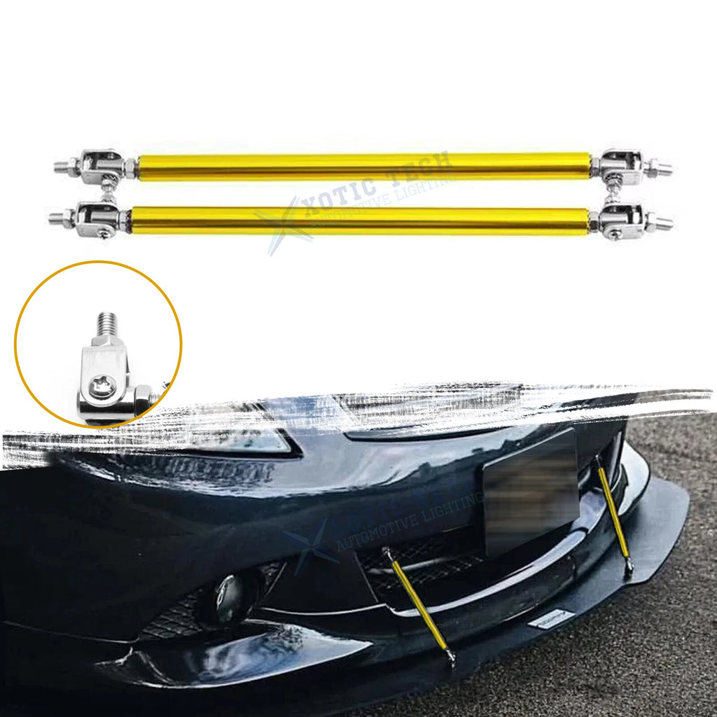 10''-13'' Gold Front Bumper Lip Splitter Support Bar for Universal (2PCs)