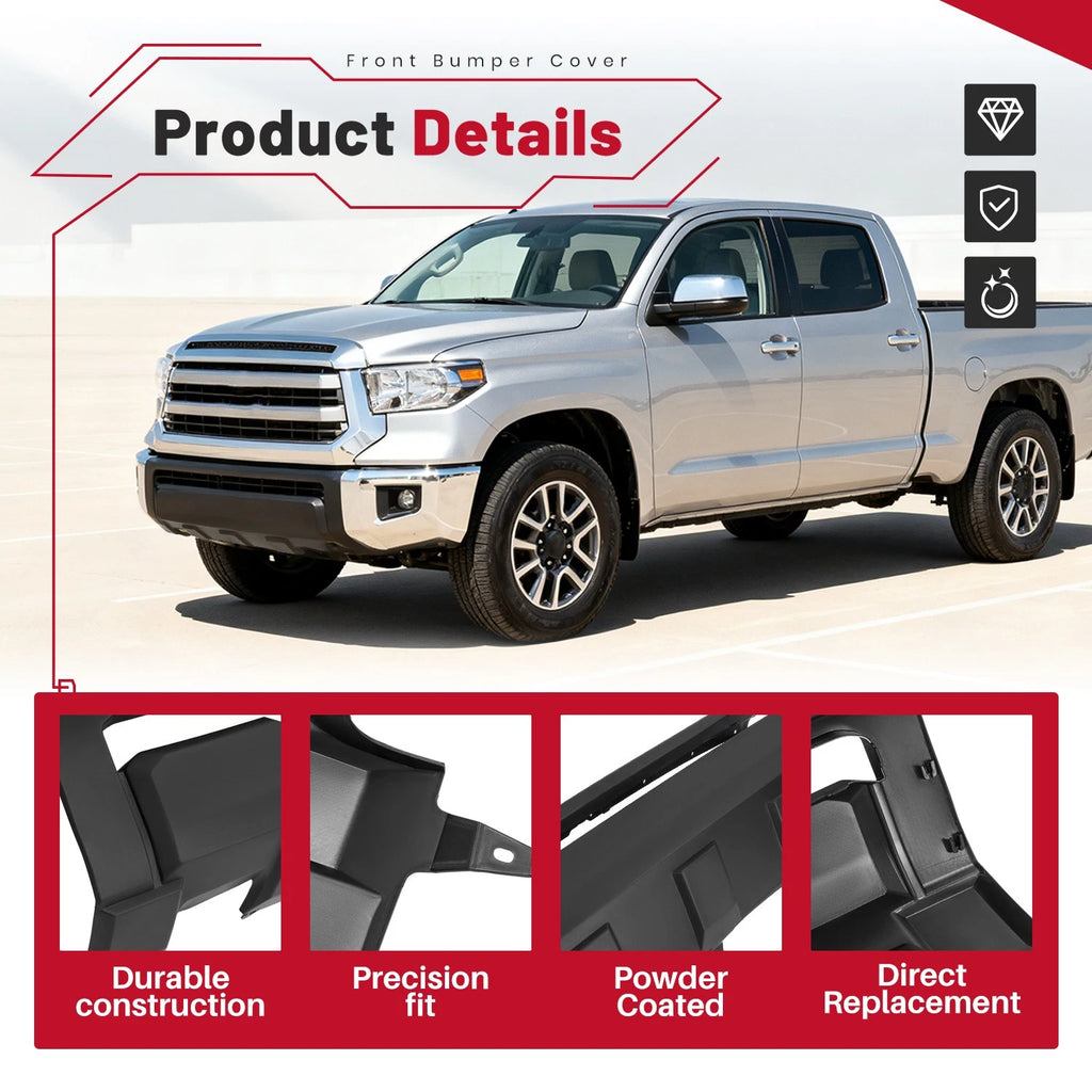 Front Bumper Cover Protector for Toyota Tundra (2014-2021) Black