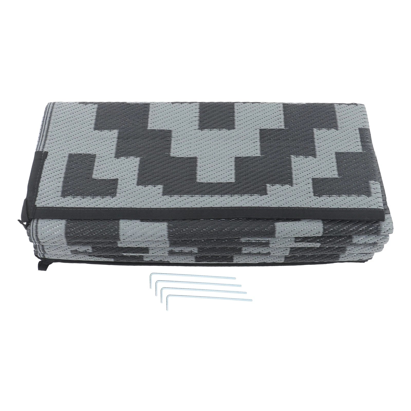 Outdoor Waterproof Carpet Rug 9x12FT Black Gray