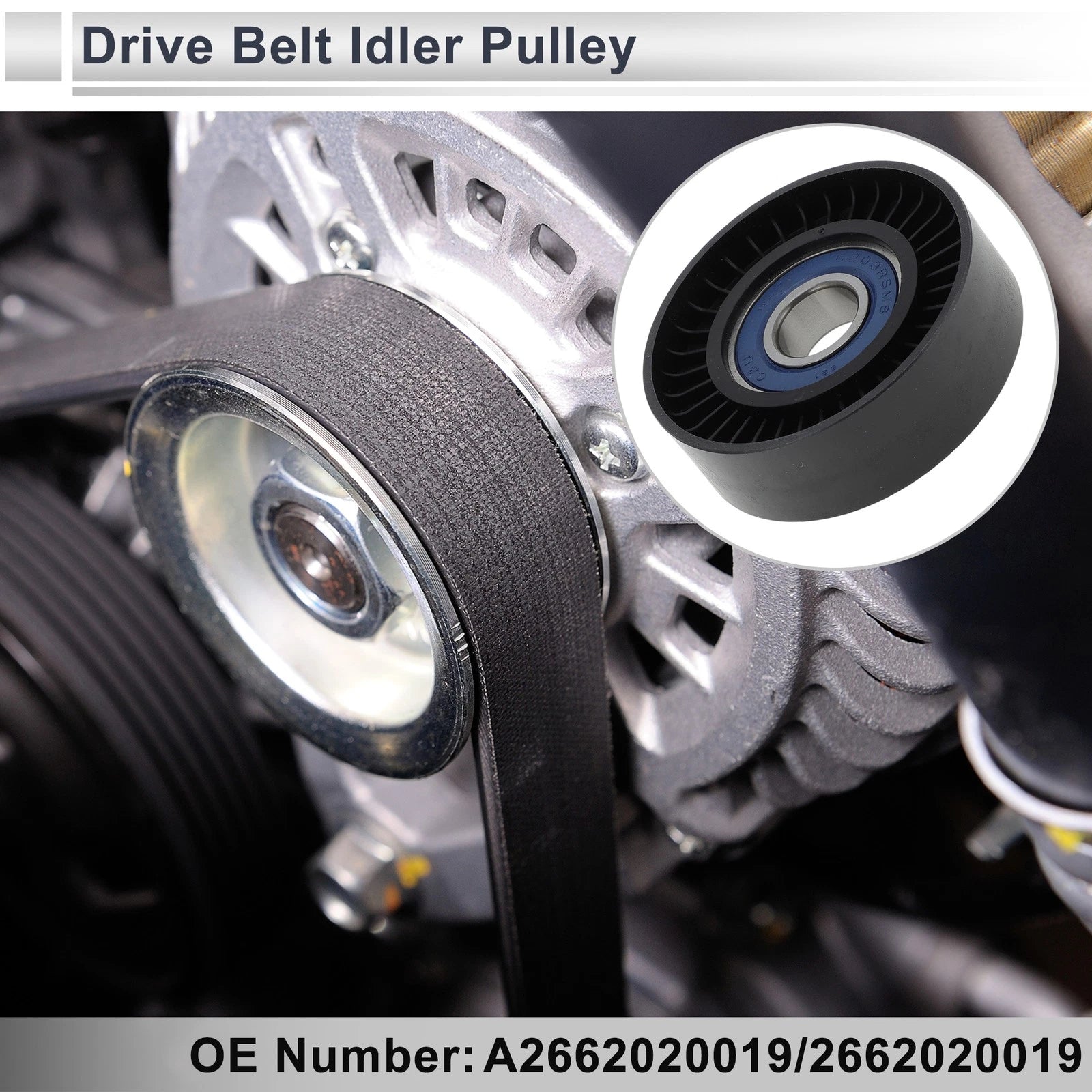 Drive Belt Idler Pulley for Mercedes-Benz A-Class (1997–2014) No.A2662020019