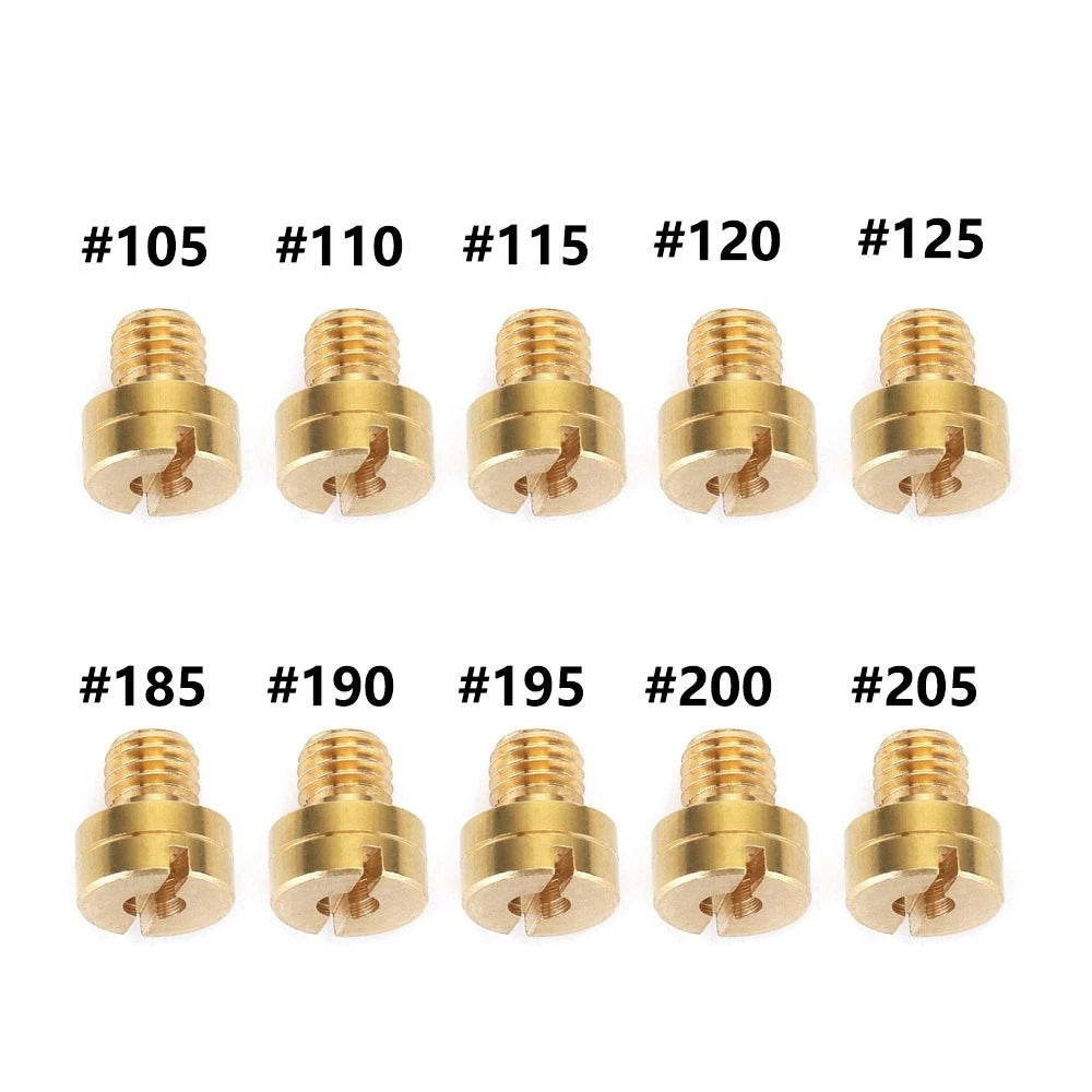 10pcs Main Jets for Mikuni N100/604 Carburetor (#105-#205)