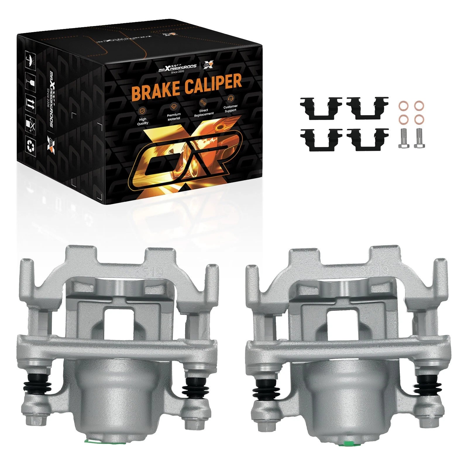 Rear Brake Caliper Pair with Bracket for Infiniti Q50 Q60 Q70 (2014-2018)