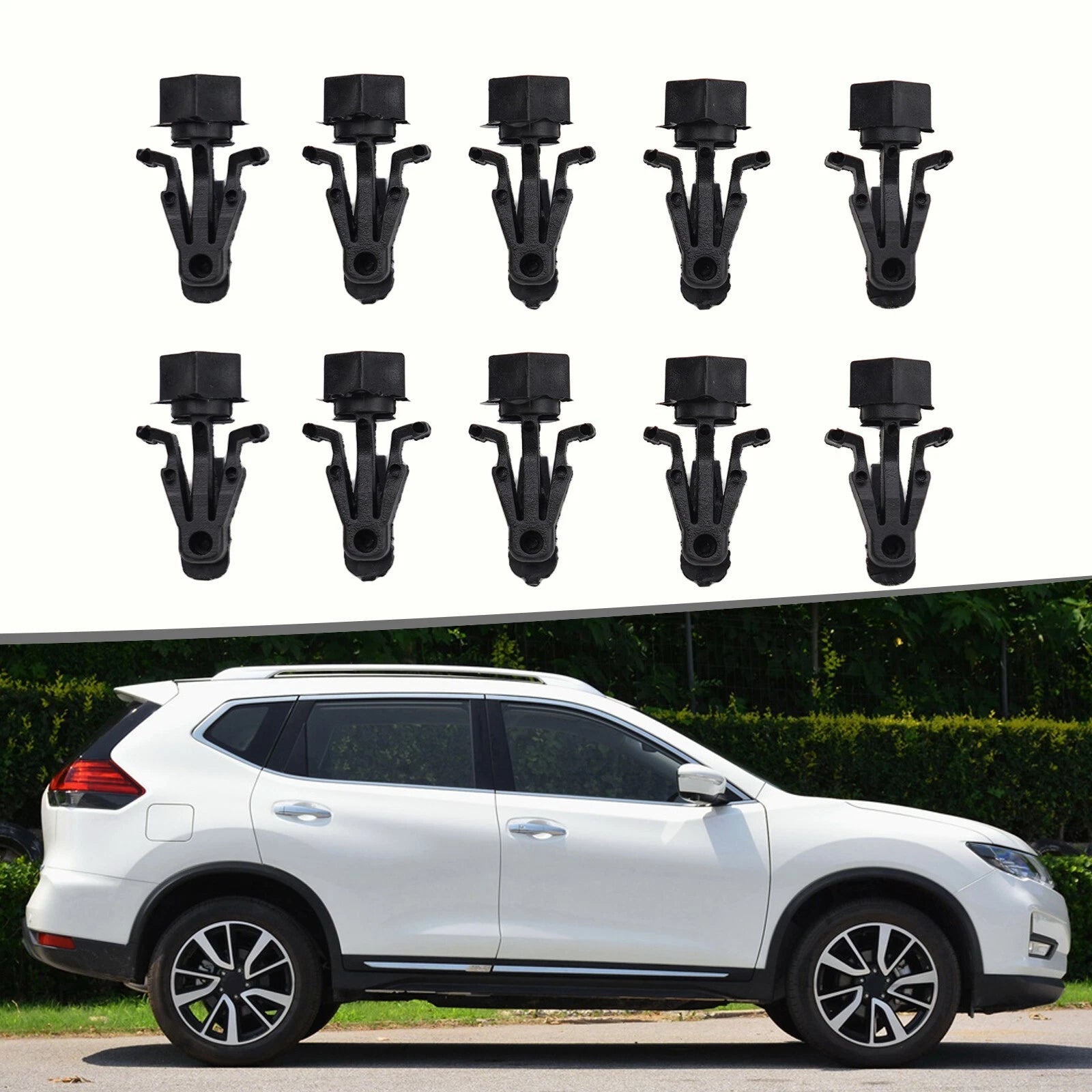 Set of 10 Bumper Grille Retainer Fastener Clips for Nissan