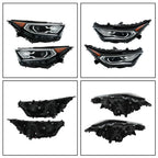 LED Headlights Pair for Toyota RAV4 XLE Hybrid XSE (2019–2022) Clear Lens Black
