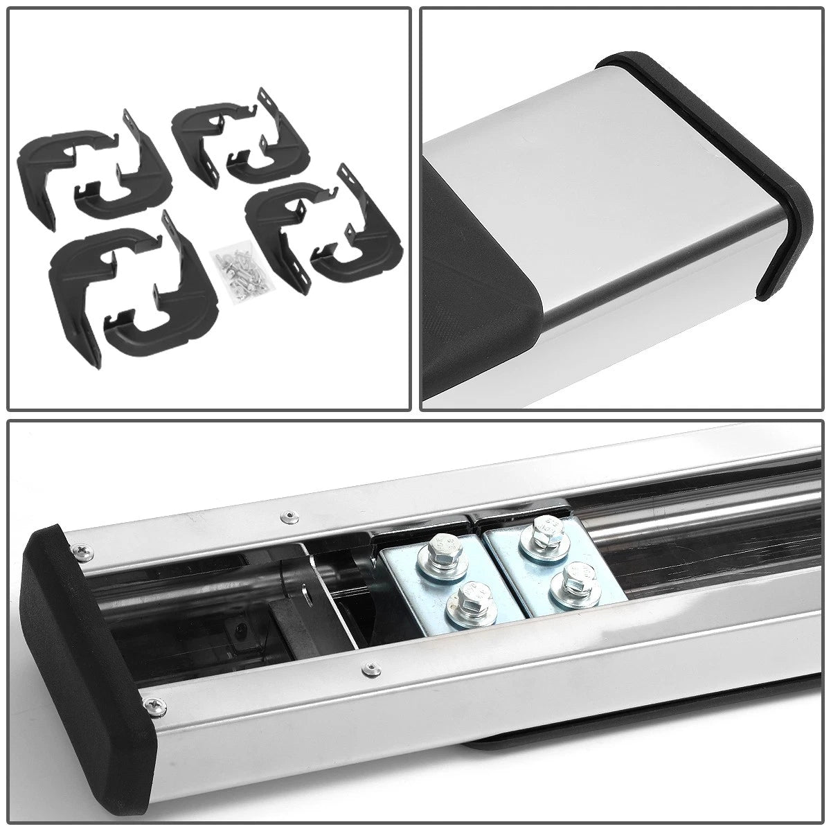 Set of 2 Chrome Running Board Step Bars for Silverado Crew Cab (2019–2022)