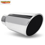 15" Slant Exhaust Pipe for Universal Applications (Chrome, 5" Inlet, 6" Outlet)