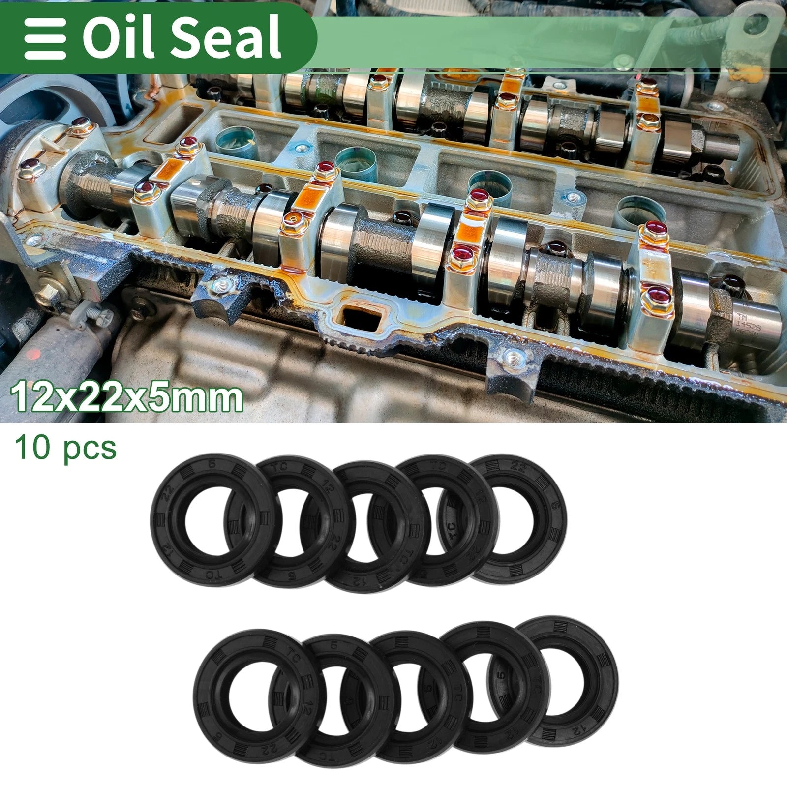 Oil Seal   - NBR Rubber 12x22x5mm High Pressure