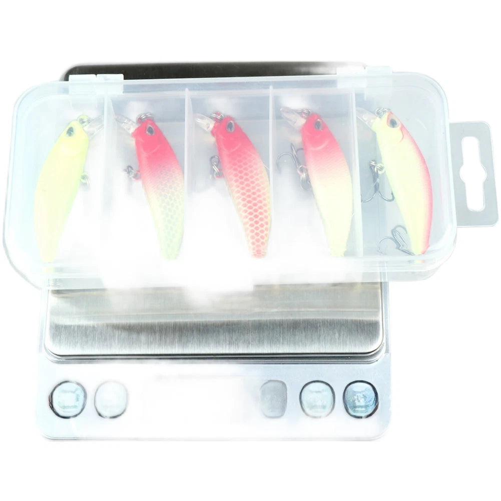 Set of 5 Glow Minnow Fishing Lures 5g 6g 8g for Bass Perch