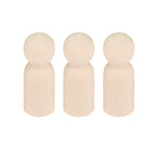 50Pcs Wooden Unpainted Peg Dolls DIY Craft Toy for Kids