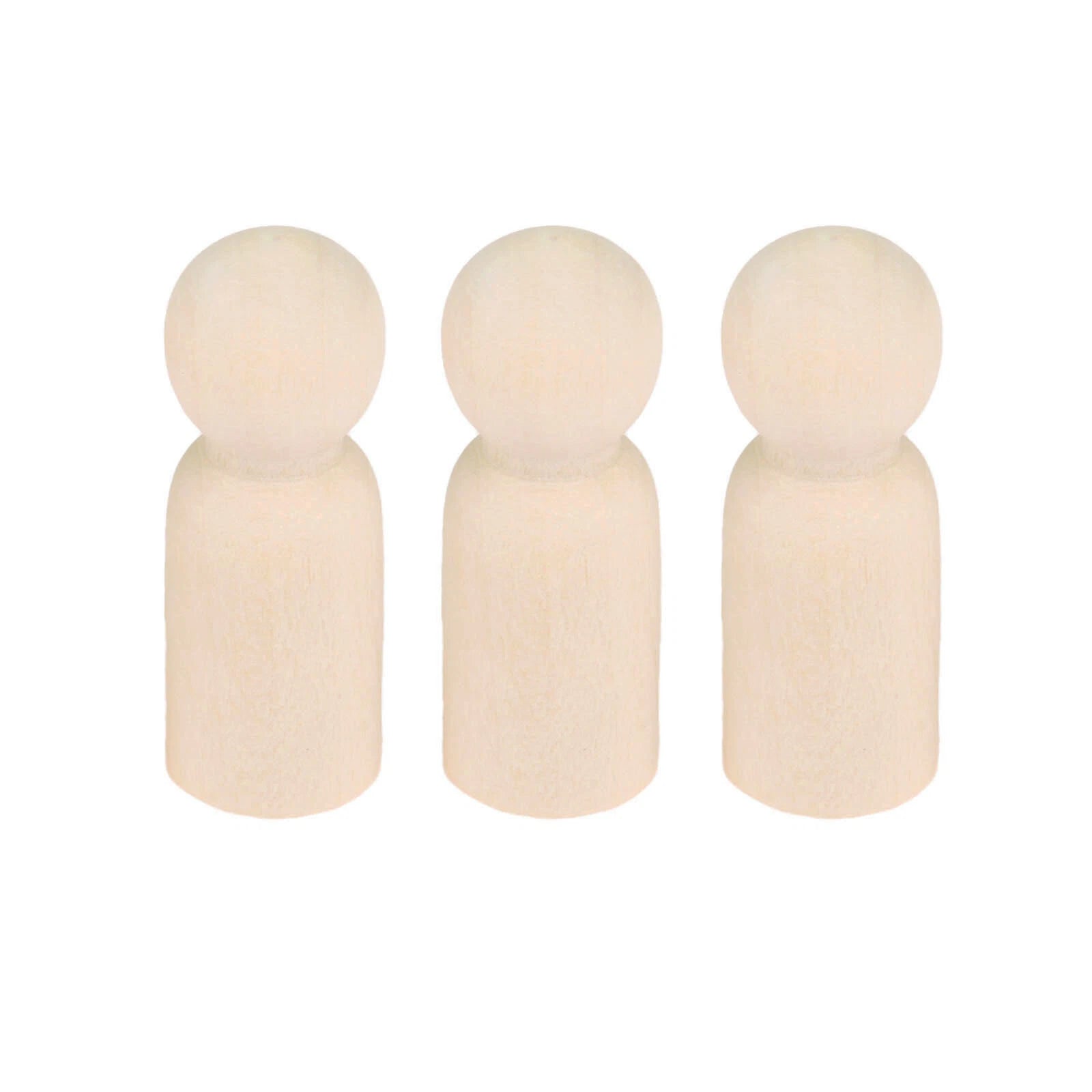 50Pcs Wooden Unpainted Peg Dolls DIY Craft Toy for Kids