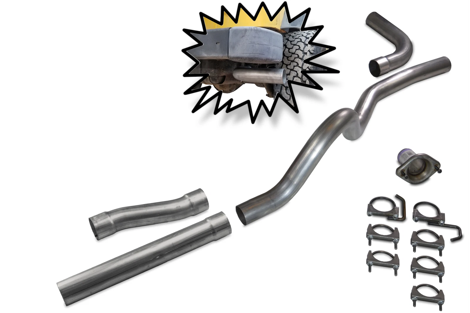2.5" Aluminized Exhaust Kit for Jeep Wrangler TJ (1997–2000)