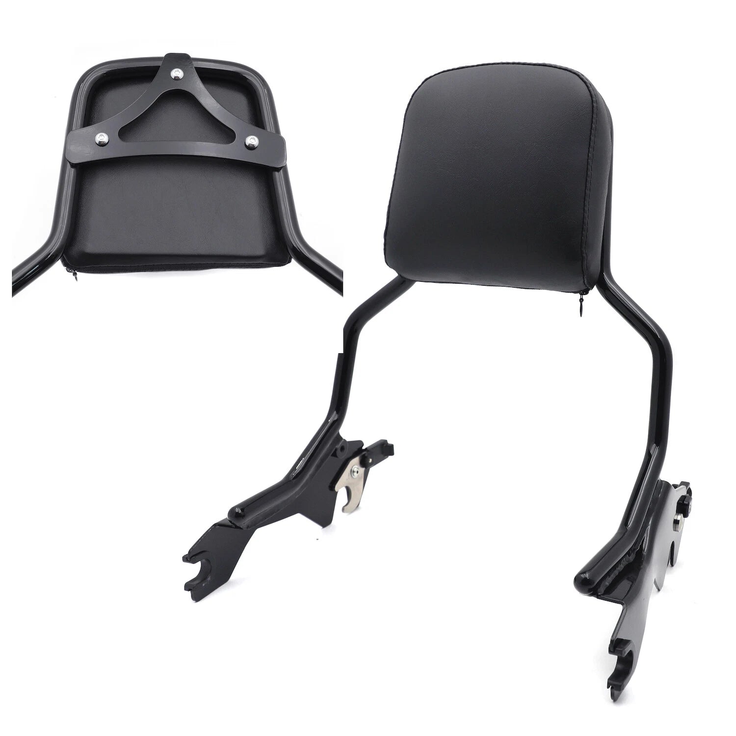 Black Passenger Sissy Bar Backrest for Harley Softail FXFB Fat Boy (2018–2023)