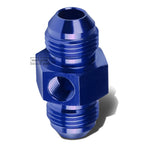 8AN Male Union Fitting Adapter for 1/8" NPT Side Port (Blue Aluminum)