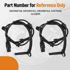 2Pcs ABS Speed Sensor for Jeep Cherokee (2014–2020) 68141887AC 68141887AA