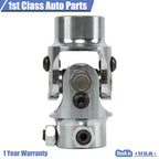 Chrome 3/4" Round x 3/4" DD Steering Shaft U-Joint Coupler for Universal