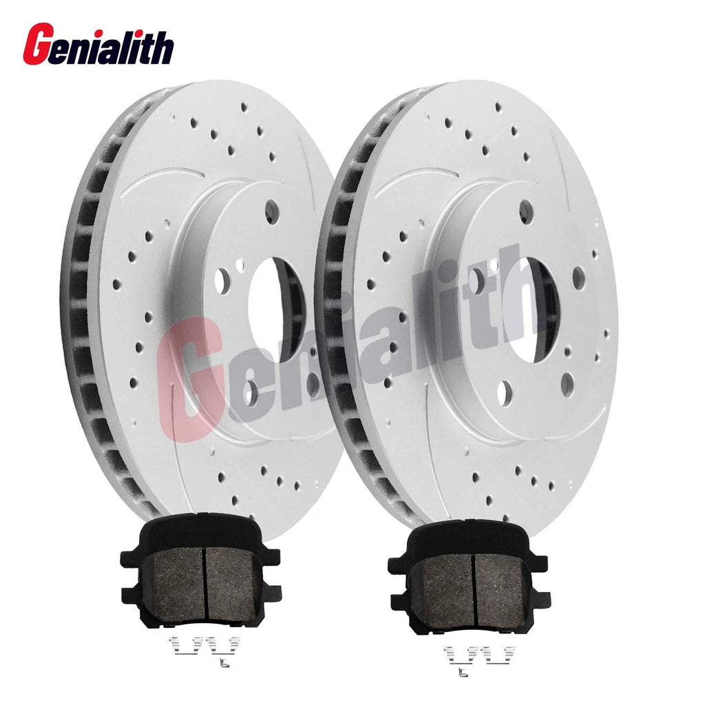 Front Drilled Brake Rotors & Pads for Lexus ES300, Toyota Avalon, Camry, Solara (1992–2003)
