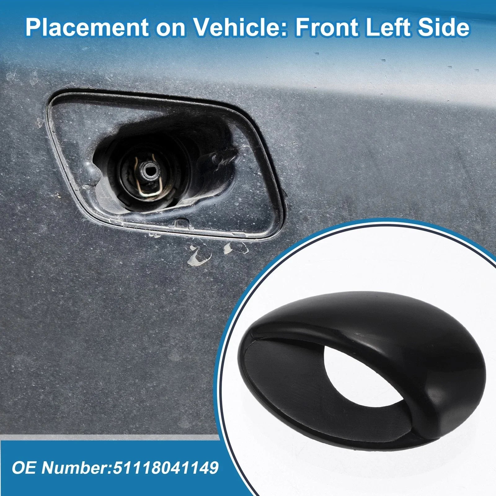 Front Left Bumper Headlight Washer Nozzle Cover for BMW M3 (2008-2013)