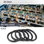 Set of 5 Oil Seal Rotary Shaft Seal Nitrile Rubber 90x105x12mm