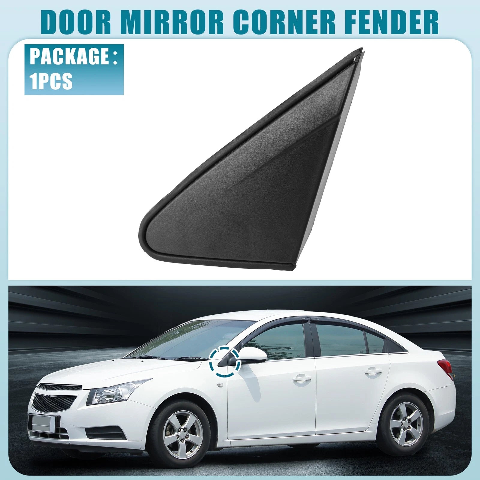 Front Left Door Mirror Corner Fender Triangle Cover for Chevrolet Cruze (2011–2016)
